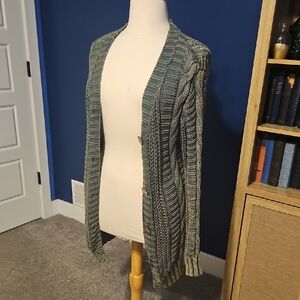 BiBi Green and Gray Knit Sweater